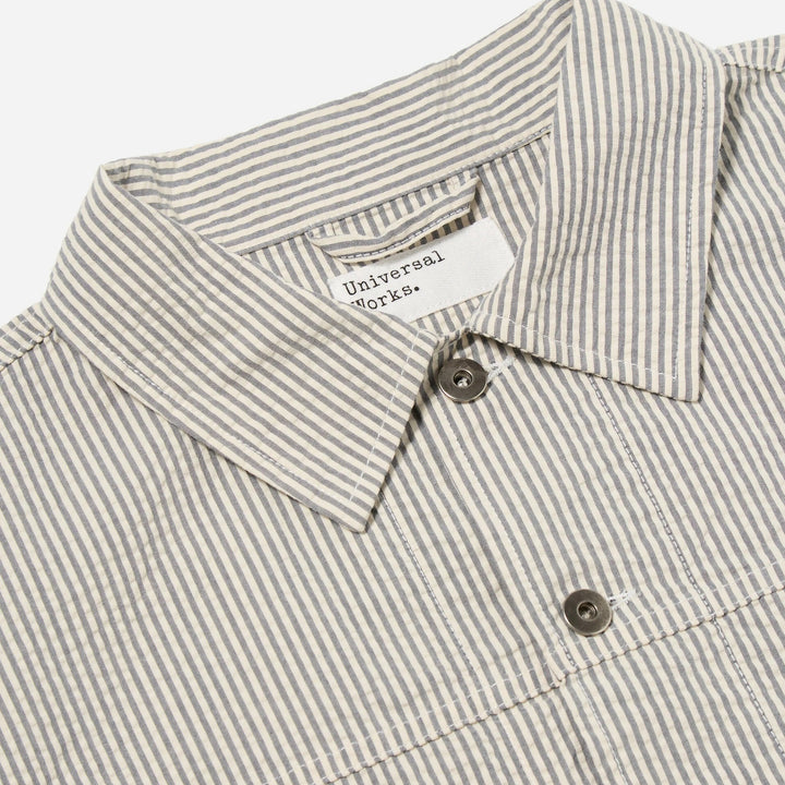 SALE - Trucker Jacket in Gray Derby Stripe
