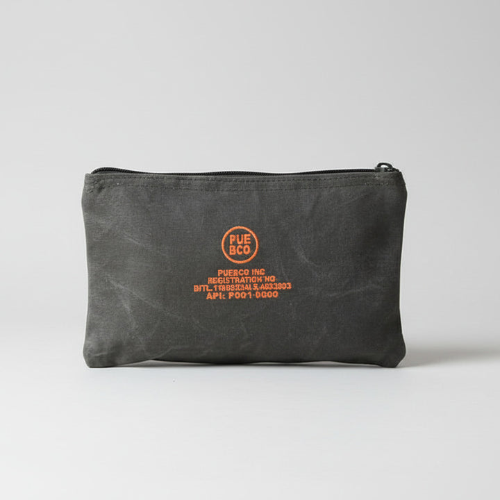 Vintage Tent Fabric Pouch - neon orange
