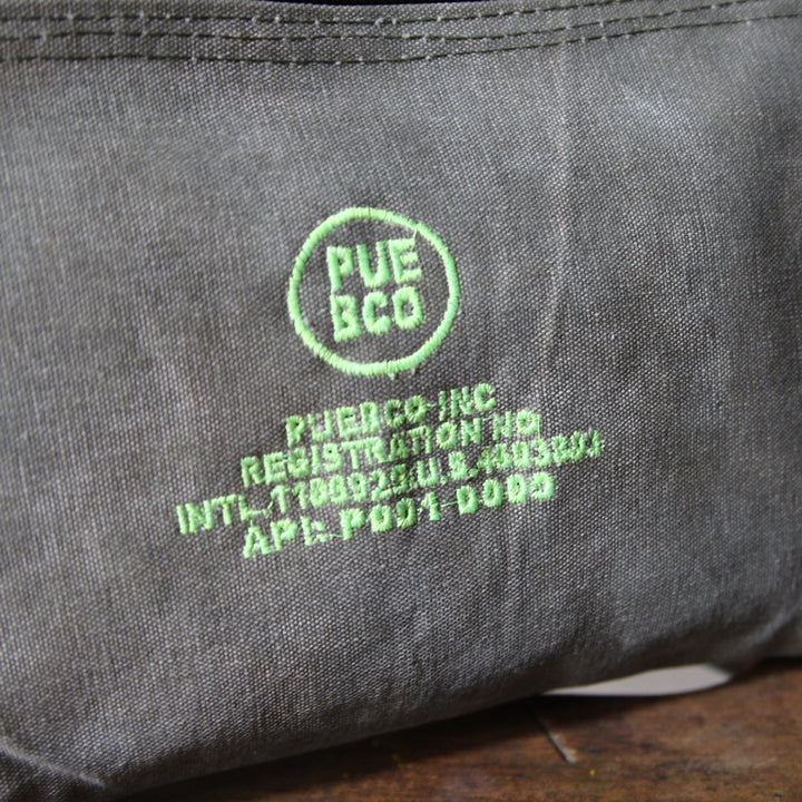 Vintage Tent Fabric Pouch - neon green