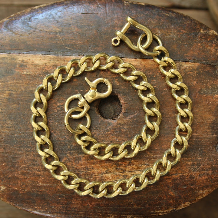 Chaîne de portefeuille en laiton à coupe plate