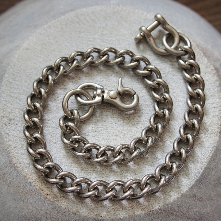 Chaîne de portefeuille lisse en argent mat