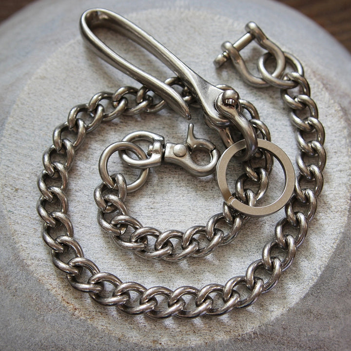Chaîne de portefeuille lisse en argent mat