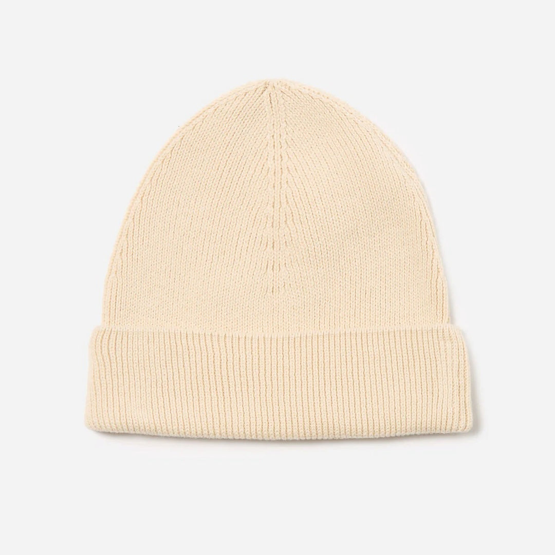 Watch Cap in Ecru Cotton Rib
