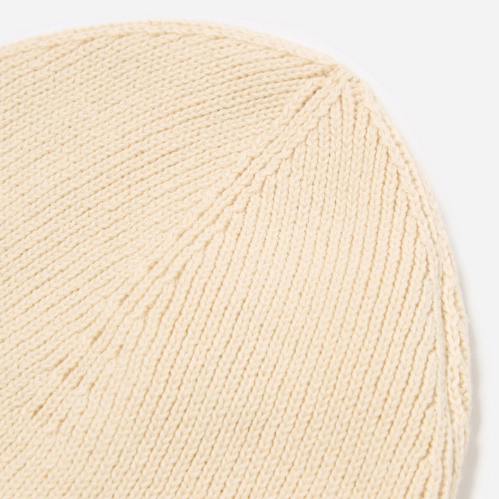 Watch Cap in Ecru Cotton Rib