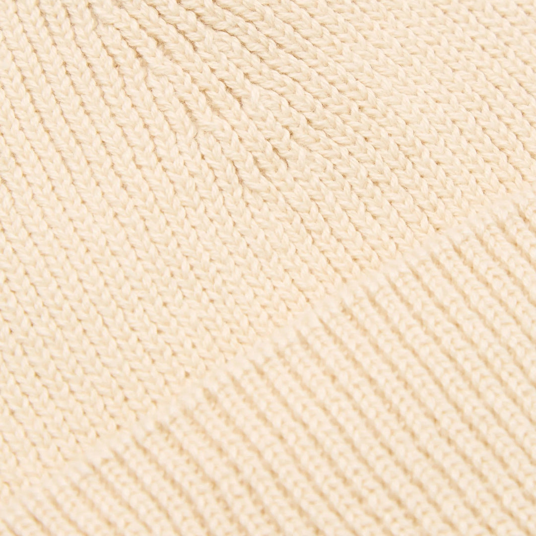 Watch Cap in Ecru Cotton Rib