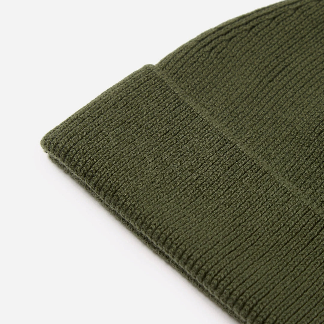 Watch Cap in Olive Cotton Rib