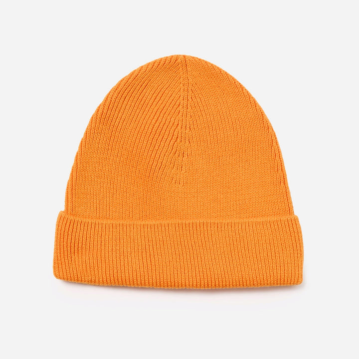 Watch Cap in Orange Cotton Rib