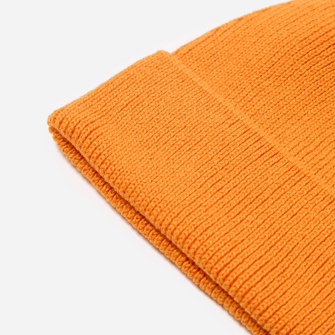 Watch Cap in Orange Cotton Rib