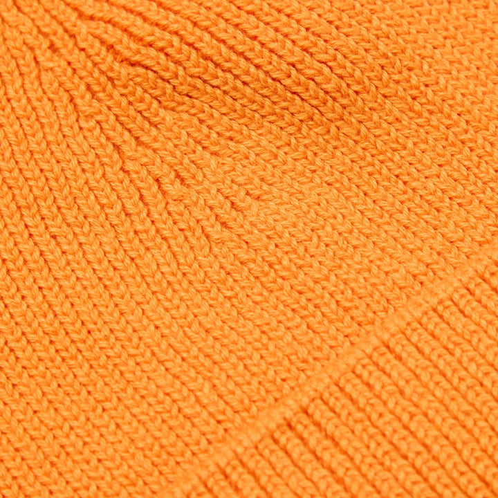 Watch Cap in Orange Cotton Rib