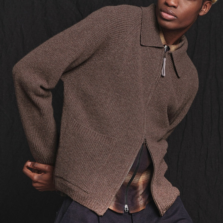 Cardigan zippé - Marron