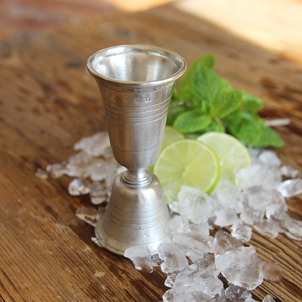 Doppel-Barmaß aus Zinn zur Zubereitung von Cocktails