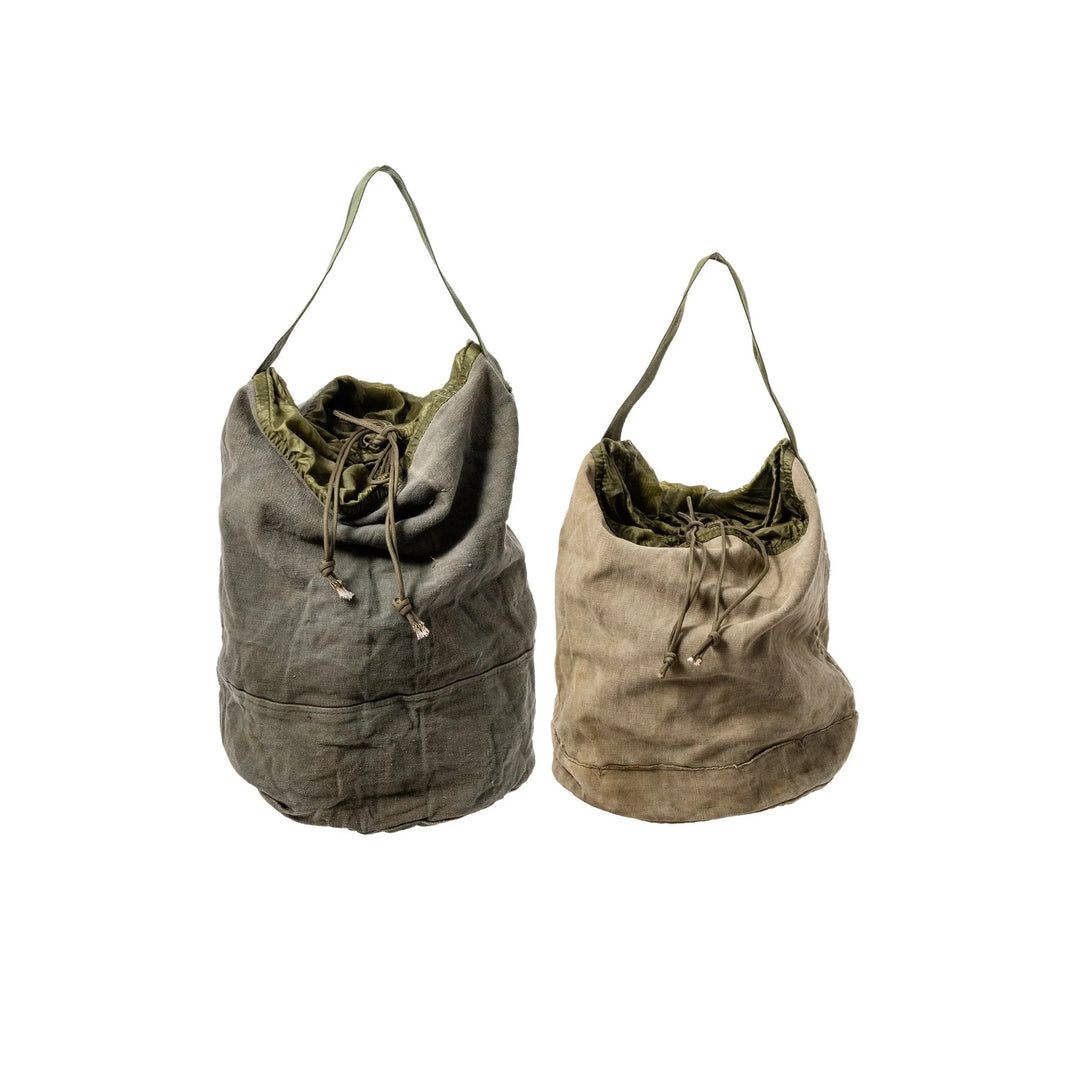 Beutel Tasche aus recyceltem Stoff als Unikat mit Gebrauchsspuren
