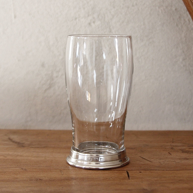 Leeres Bierglas Sirmione aus Kristallglas mit Zinn