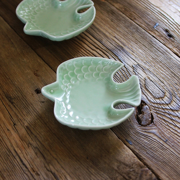 Assiette Oiseau en vert 