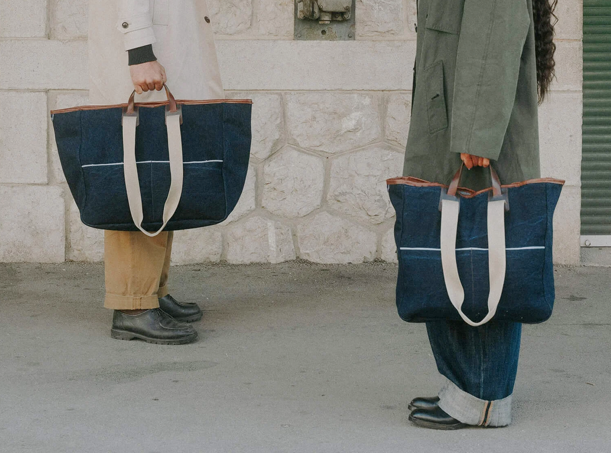Bleu de Chauffe Mélo Denim Taschen aus japanischem Selvedge-Denim aus Kojima