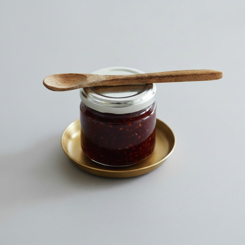 Small round brass plate for candle or jewelry