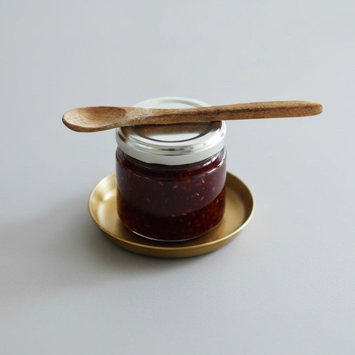 Small round brass plate for candle or jewelry