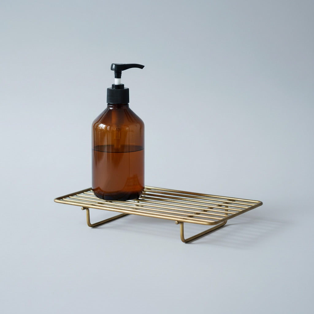 Handcrafted brass wire stand used as kitchen rack or trivet