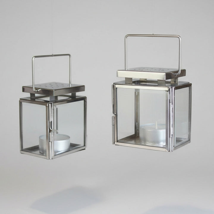 Lanterne à bougie en acier inoxydable