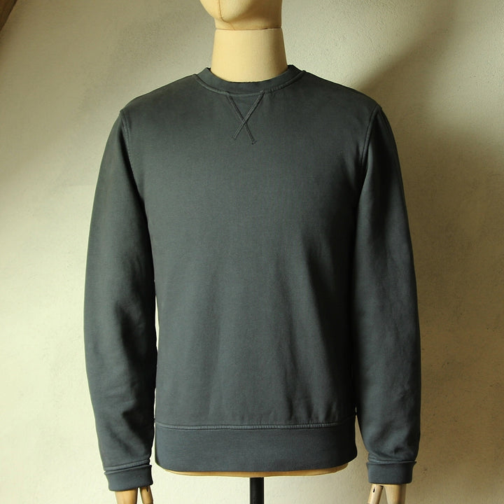 Crewneck Jersey Fleece Stanford in Faded Black