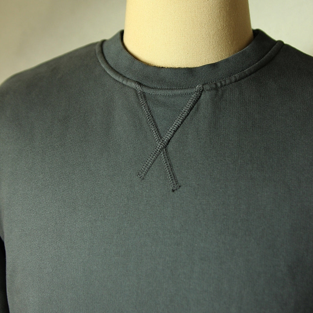 Crewneck Jersey Fleece Stanford in Faded Black