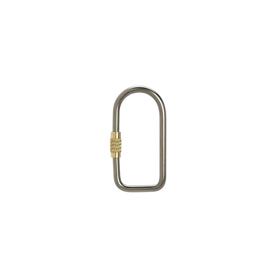D-Shape Titanium Carabiner aus Titan mit Messing-Schraubverschluss