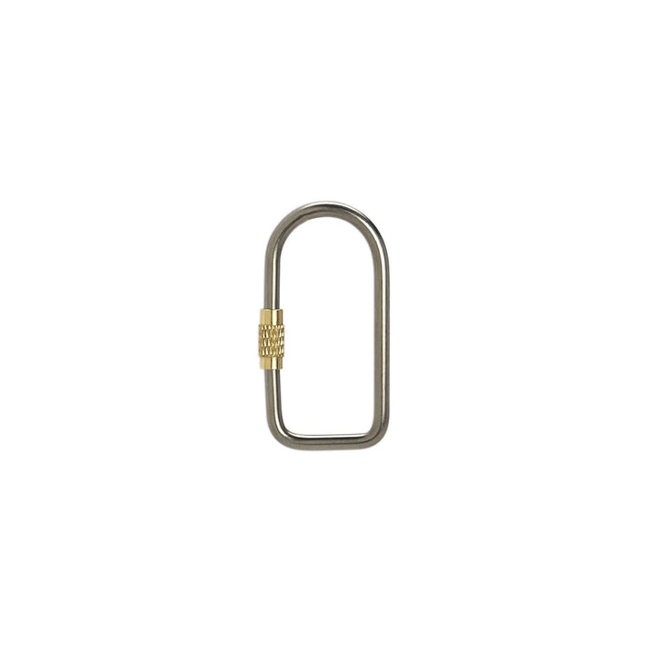 D-Shape Titanium Carabiner aus Titan mit Messing-Schraubverschluss
