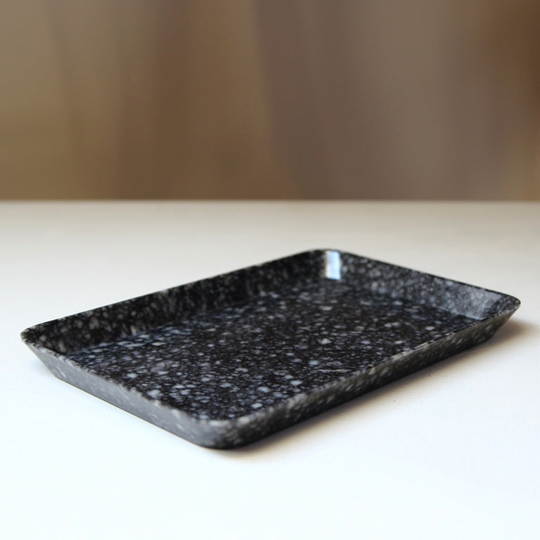 Marbled Melamine Tray - Black