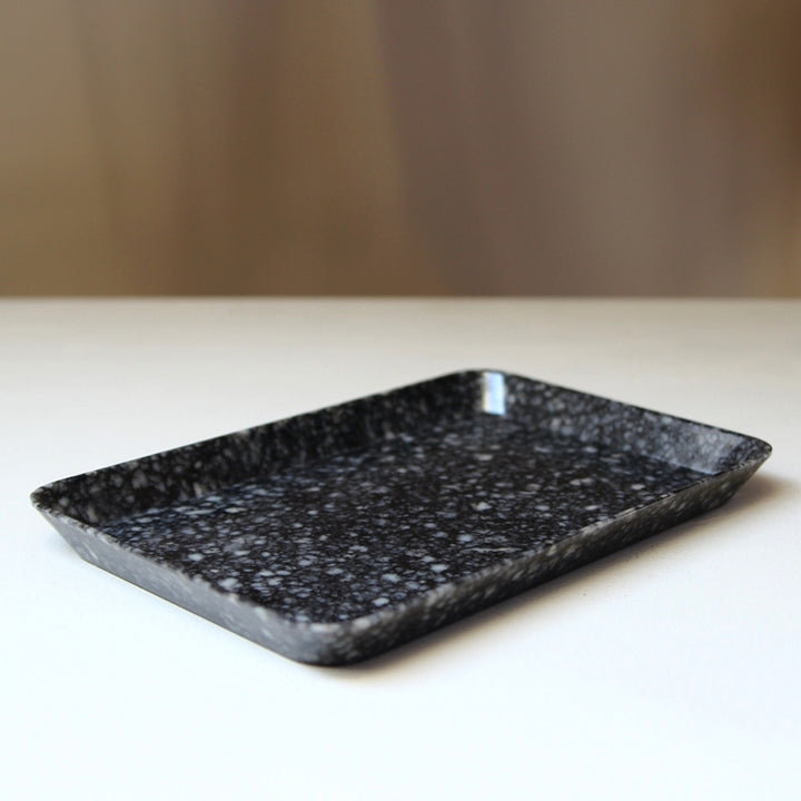 Marbled Melamine Tray - Black