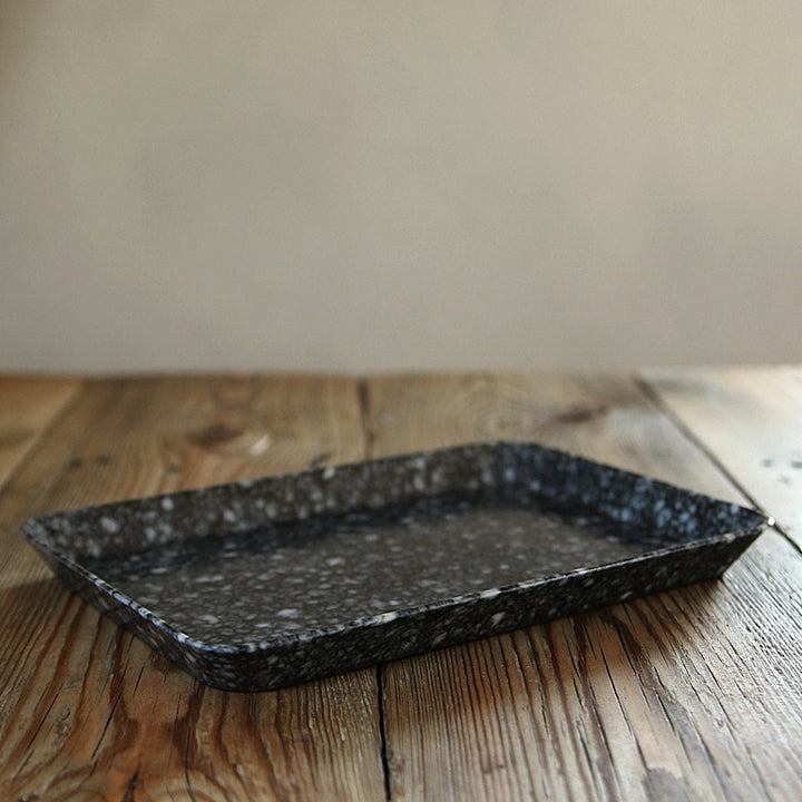 Marbled Melamine Tray - Black