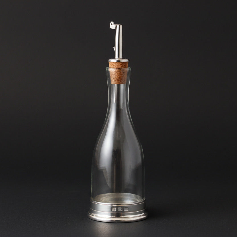 Essig und Öl Karaffe aus Glas und Zinn von Cosi Tabellini