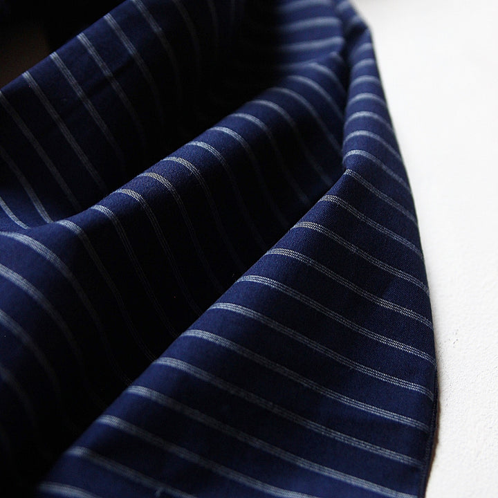Le Chèche – Rayures Indigo Foncé