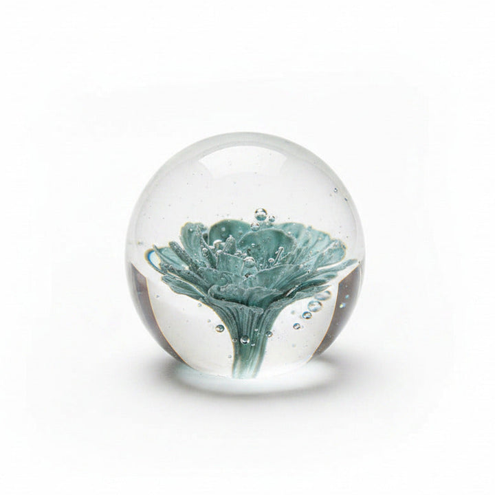 Paperweight Green Flower