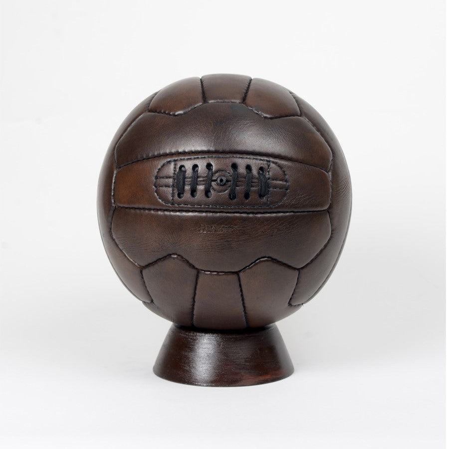 Ballon De Football Vintage 1950 En Cuir Véritable – Taille 5 – Personnalisable Au Prénom – Collection
