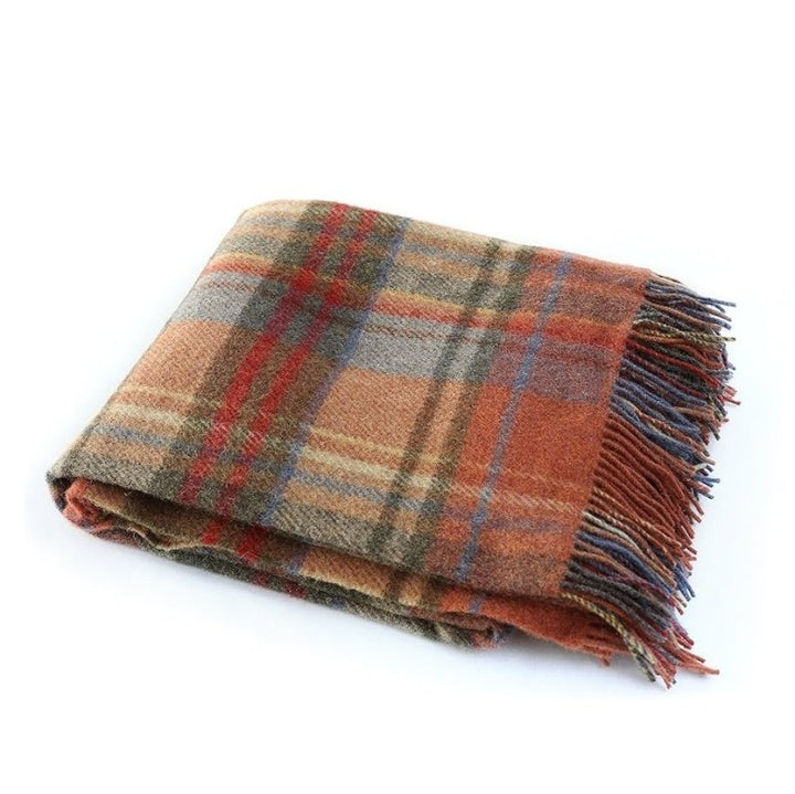 Large Irish Blanket - Brown Orange