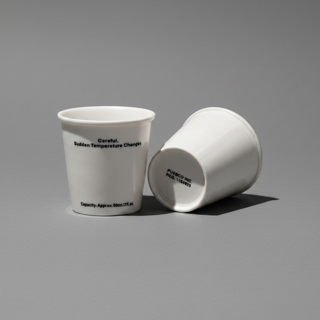Keramik Espresso Becher im Paper Cup Design von Puebco