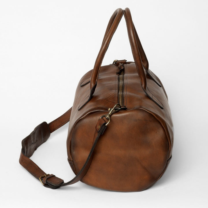 Sac de sport en cuir marron