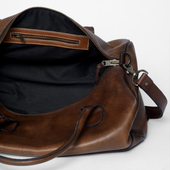 Sac de sport en cuir marron