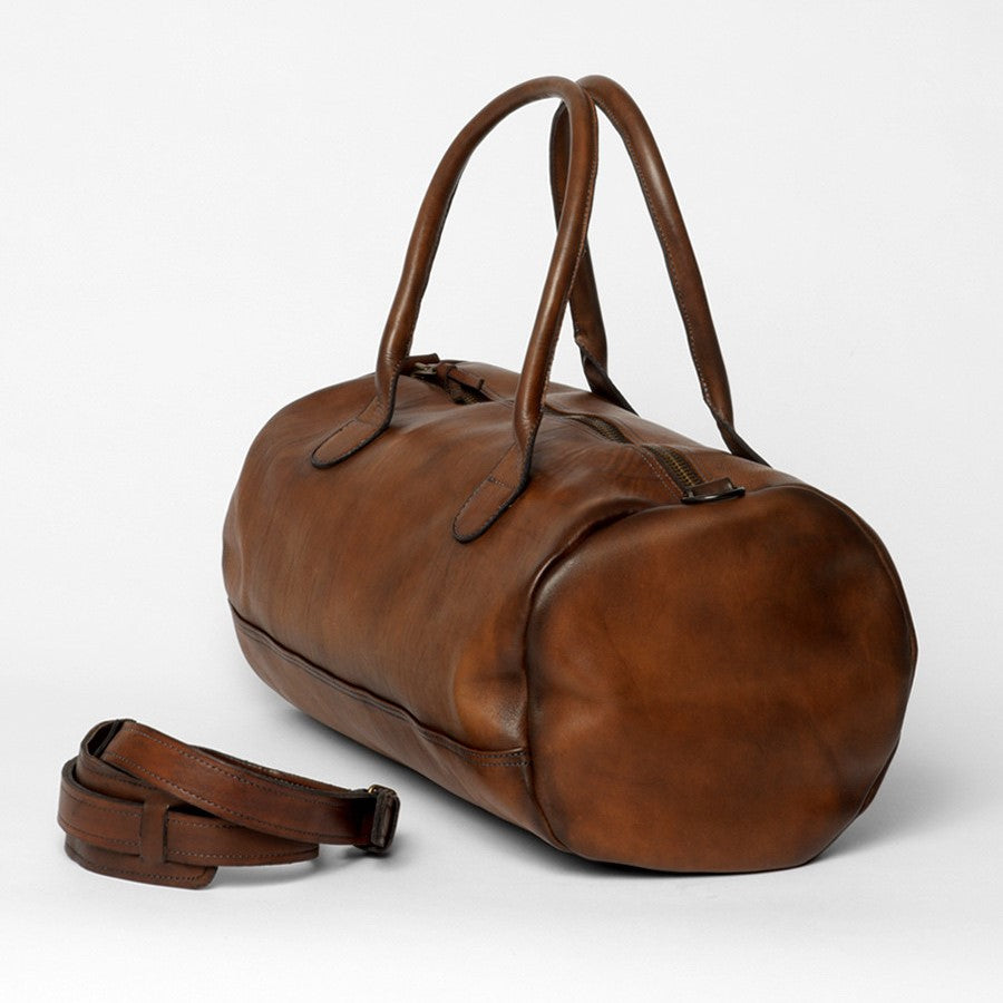Sac de sport en cuir marron