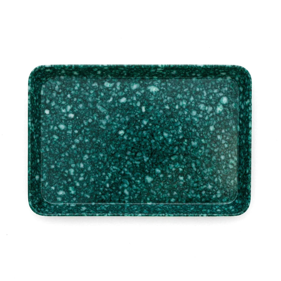 Marbled Melamine Tray - Dark Green