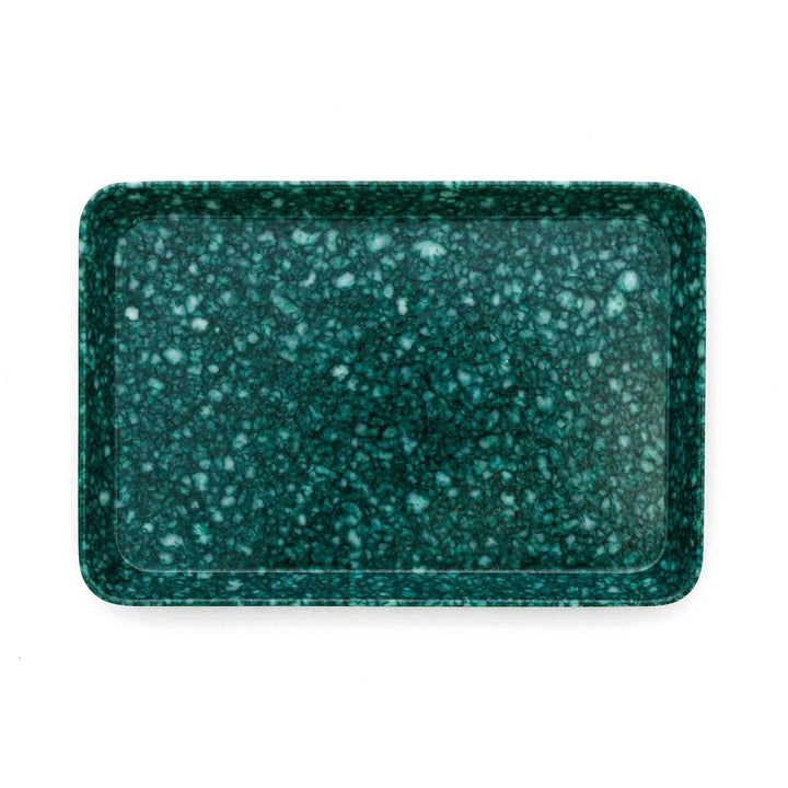 Marbled Melamine Tray - Dark Green