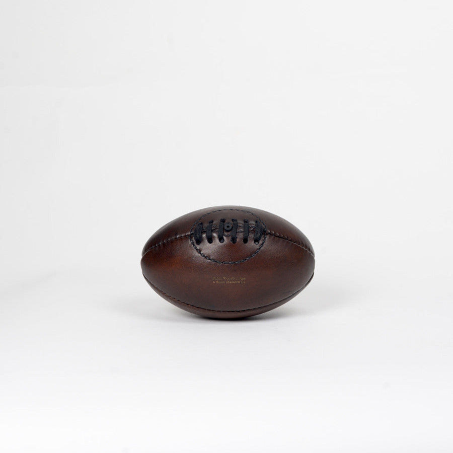 Miniatur Rugby Ball aus Vintage Leder von John Woodbridge