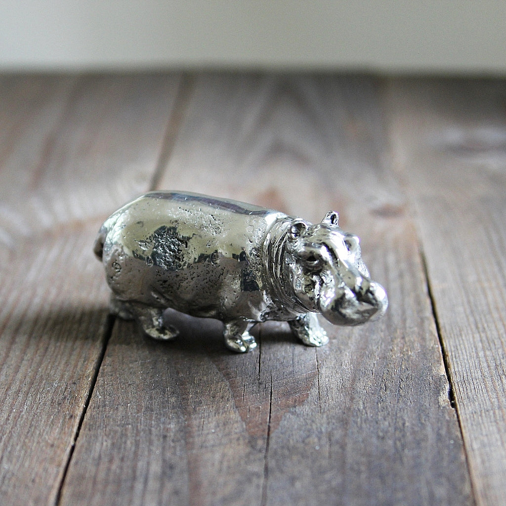 Nilpferd Figur aus Zinn in Seitenansicht