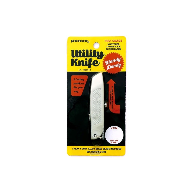 Originalverpackung des Utility Knife von Penco mit Produktabbildung und Ersatzklinge