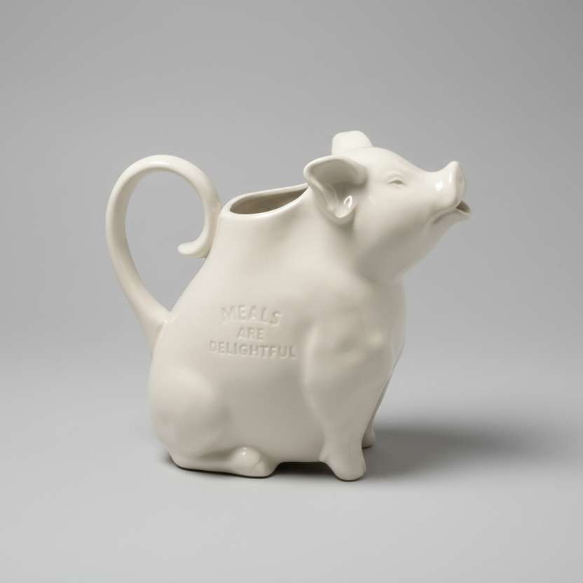 Piggy Pitcher L - White