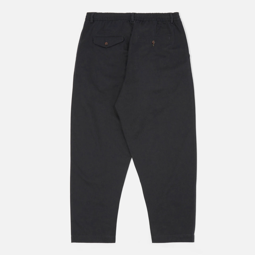 Pleated Track Pant - Black Twill