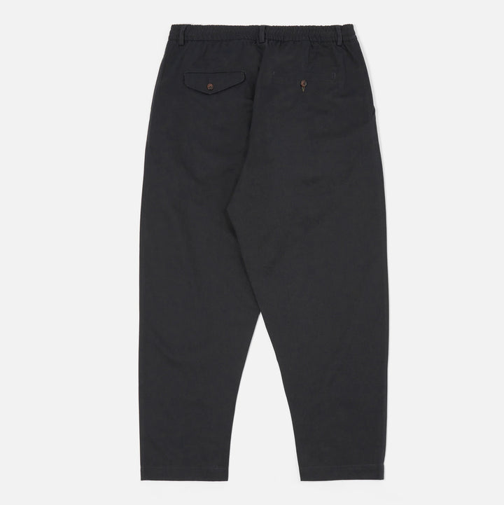 Pleated Track Pant - Black Twill
