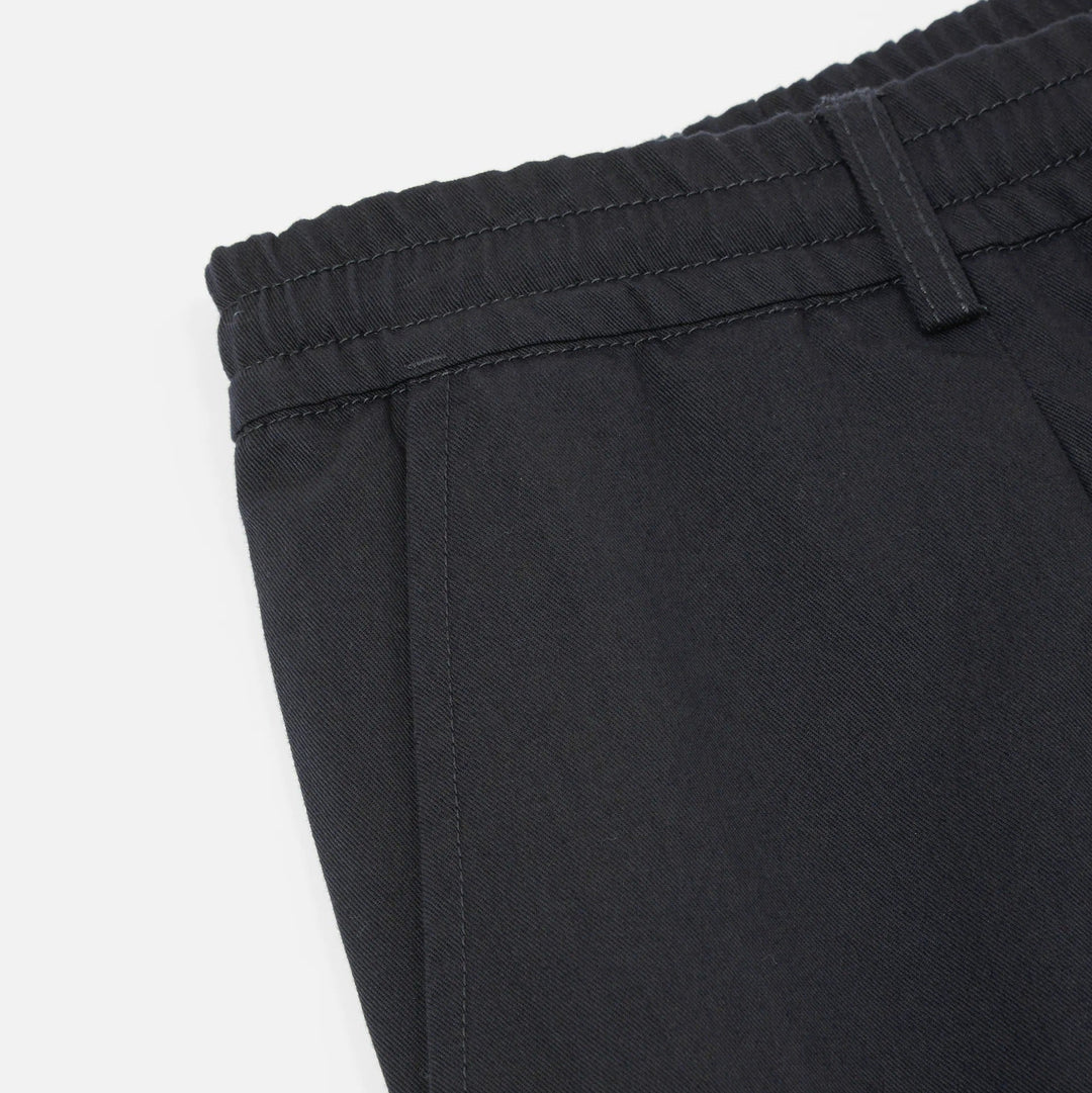 Pleated Track Pant - Black Twill