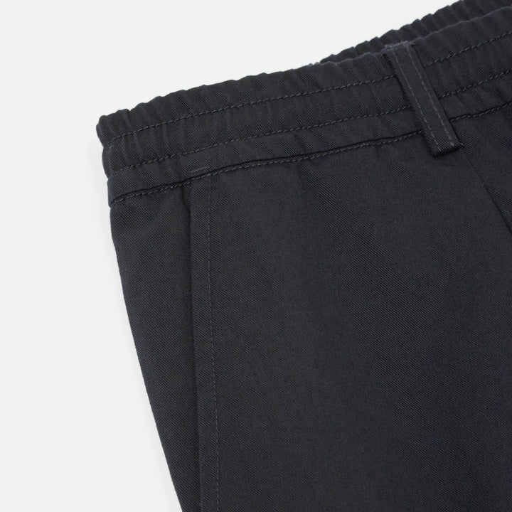 Pleated Track Pant - Black Twill