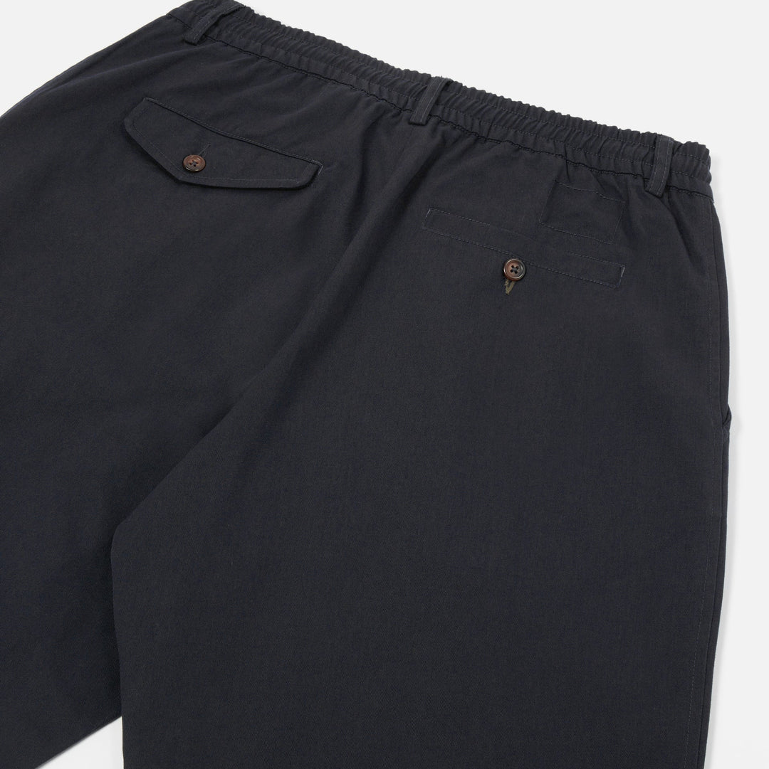 Pleated Track Pant - Black Twill